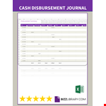 Cash Disbursement Journal example document template