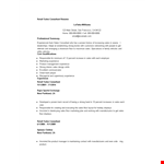 Retail Sales Consultant Resume example document template