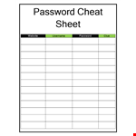 Password List Template - Manage and Secure Your Passwords Efficiently example document template