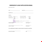 Email to boss for emergency leave example document template