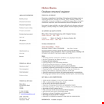 Engineering Graduate Resume Sample: Personal Experience in Design | Chester Structural example document template