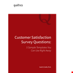 Sample customer Satisfaction Survey Questionnaire example document template