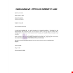 Employment LOI template example document template 