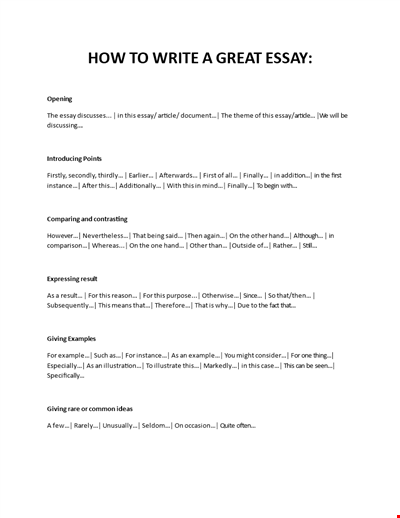Essay Format