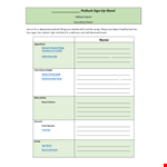 Easy Potluck Sign Up Sheet - Provide Juice, Fruit, Tomatoes & More! example document template