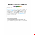 Company Debit example document template 
