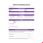 Employer Warning Notice Checklist example document template