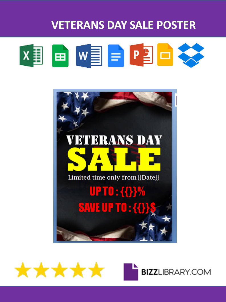 veterans day sale poster