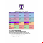 Weekly School Schedule Template example document template