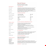 Entry Level Security Guard example document template