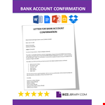 Bank Account Confirmation Letter example document template