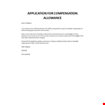 Application for compensation allowance to boss example document template