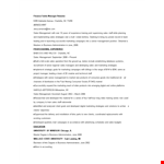 Finance Sales Manager Resume example document template