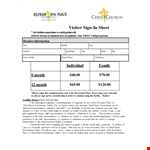 Church Visitor Sign In Sheet example document template