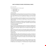 Professional Self Introduction Template example document template
