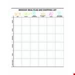 Shop for Your Weekday Meals with Our Meal Plan Template example document template