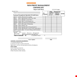 Nonprofit Financial Management Certificate example document template