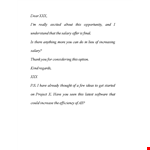 Salary Negotiation Letter for an Exciting Opportunity example document template