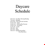 Example Of Daycare example document template