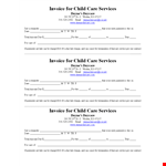 Free Printable Childcare Service Invoice Template example document template