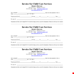 Free Printable Childcare Service Invoice Template example document template 