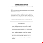 Cse Annotated Bibliography Template example document template