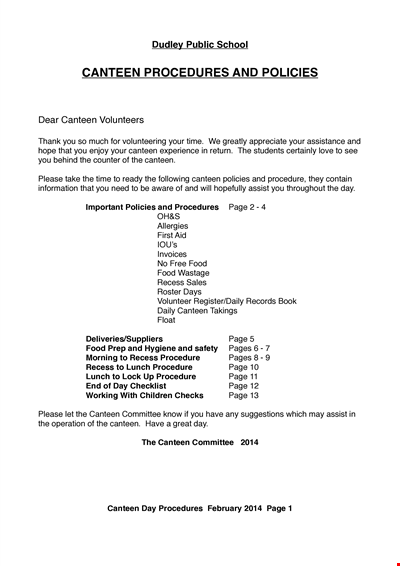 School Canteen Cleaning Schedule Template - Keep Your Lunch Area Spotless