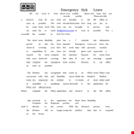 Emergency Leave Application Email example document template