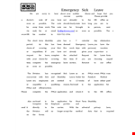 Emergency Leave Application Email example document template 