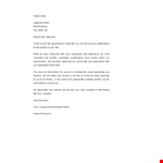 Sample Application Rejection Letter example document template