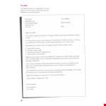 Vacancy Application example document template