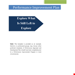 Effective Performance Improvement Plan Template | Improve Employee Performance example document template