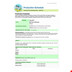 Production Schedule example document template
