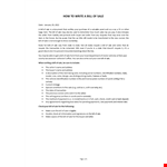 Bill of Sale Template  example document template