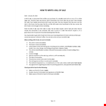 Bill of Sale Template  example document template 