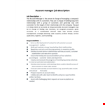 Sales Account Manager Job Description example document template