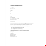 Thank You Email After Interview Template - Manager, Interview Recipient, Detub example document template 