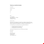 Thank You Email After Interview Template - Manager, Interview Recipient, Detub example document template
