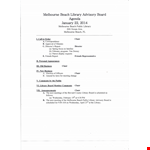 Melbourne Beach Library Advisory Board - Enhancing Library Services in Melbourne Beach example document template