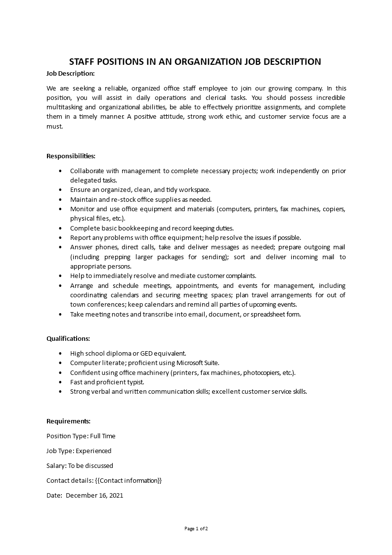 office administrator job description Main Image office administrator job description