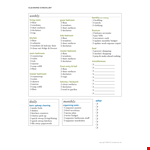Declutter Your Space with a Free Weekly Checklist Template example document template