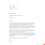 Company Manager Appointment Letter example document template 