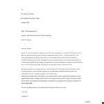 Company Manager Appointment Letter example document template