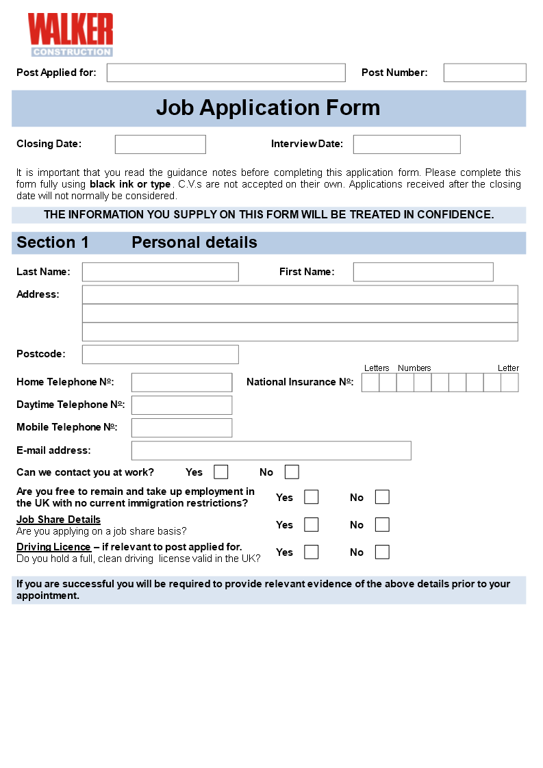 Employment Application Template - Apply Easily & Efficiently, Including