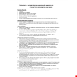 Job Interview Agenda example document template 