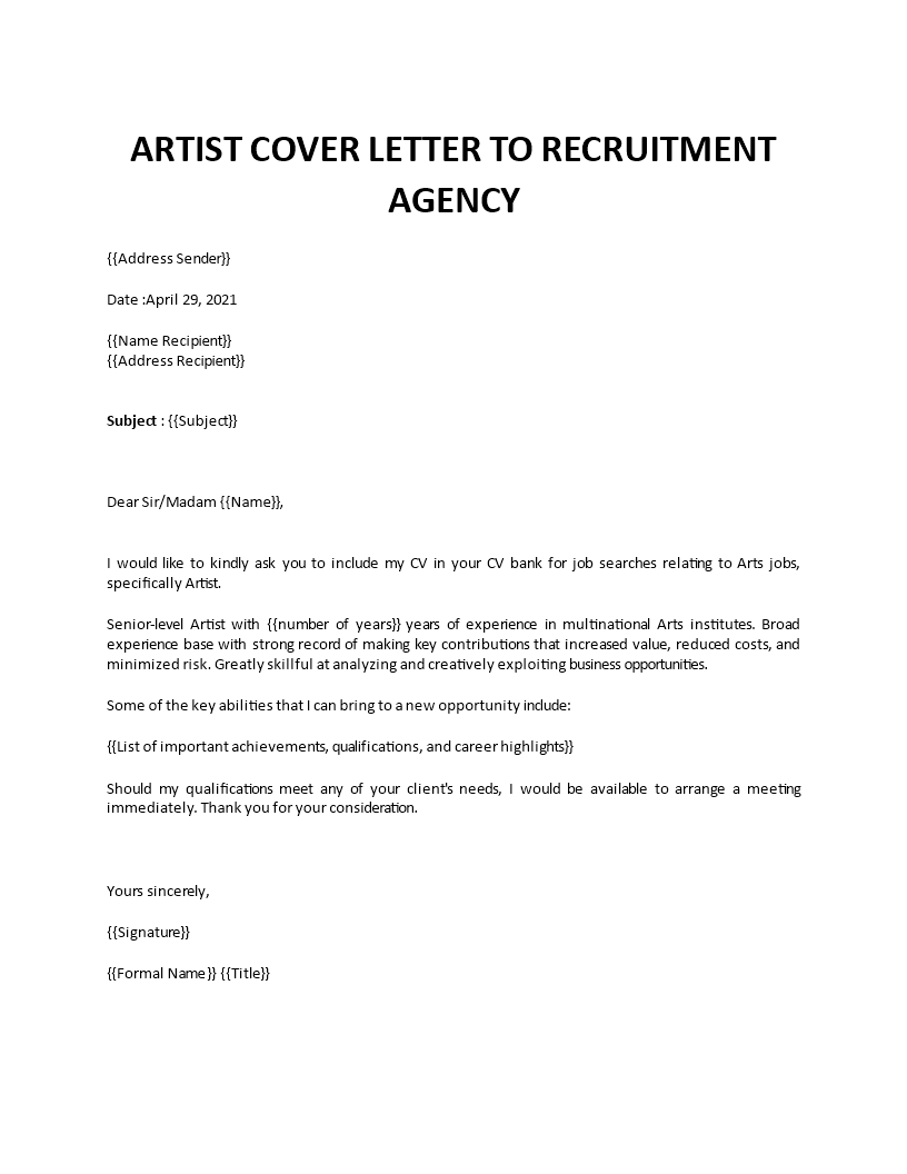 art cover letter Main Image art cover letter
