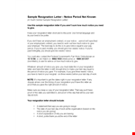 Resignation Letter Template - Personalized Notice and Letter example document template 