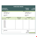Create a professional Purchase Order | Contact us for easy order management example document template 