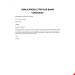 Application letter for bank statement example document template