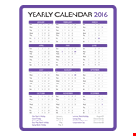 Printable Yearly Calendar Templates - Download and Print for Free example document template